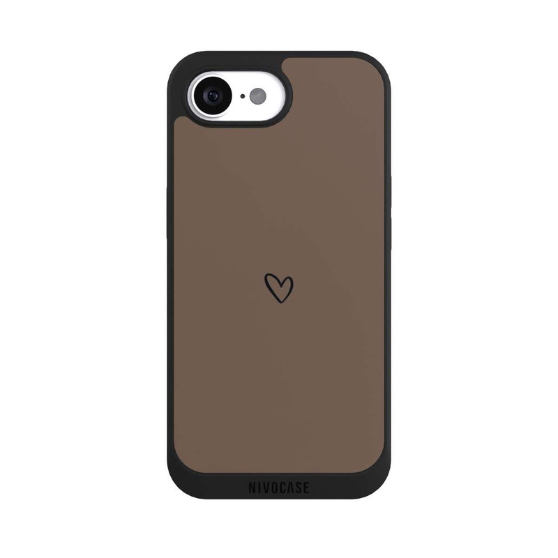 iPhone 16e NIVOpure Herz Minimalistisch Braun