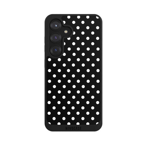 Samsung Galaxy S25 NIVOpure Polka Dots Schwarz und Weiß