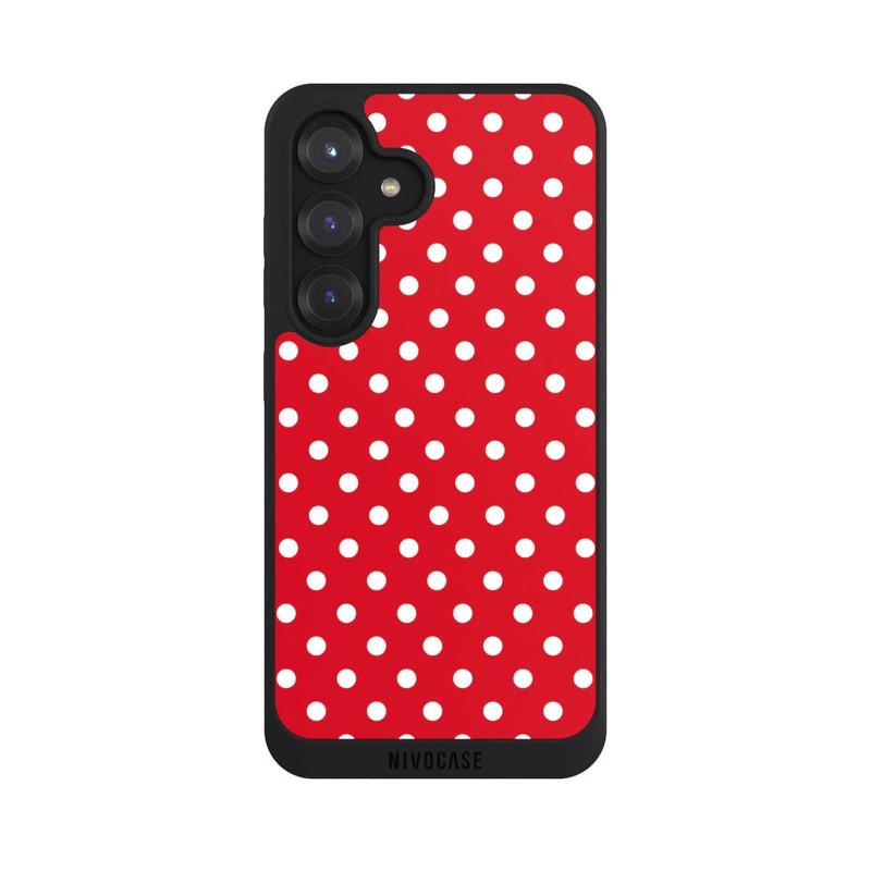 Galaxy S25 NIVOpure Confettis Blancs sur Fond Rouge