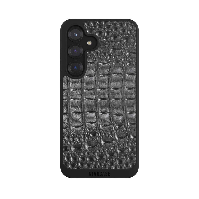 Galaxy S25 NIVOpure Kroko Grau Schwarz