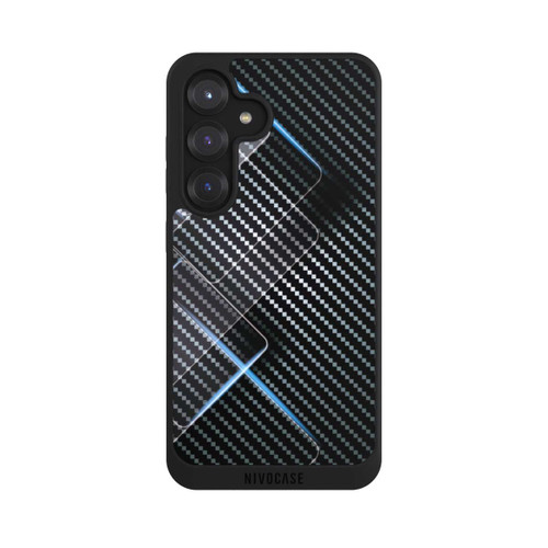 Samsung Galaxy S25 NIVOpure Blaue Linien auf Karbon