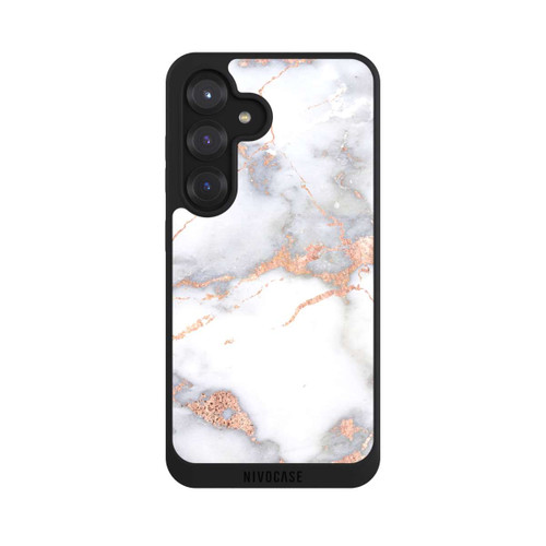 Samsung Galaxy S25 NIVOpure White and Golden Marble Look