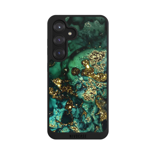 Samsung Galaxy S25 NIVOpure Cyan Glitter Marble Look