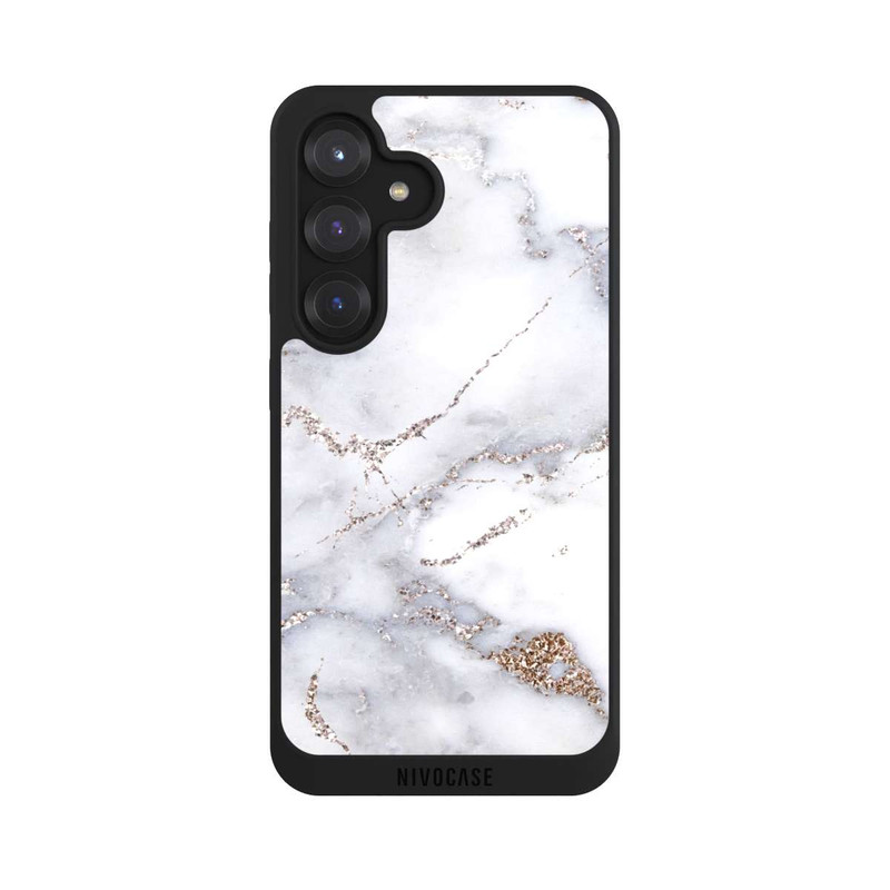 Galaxy S25 NIVOpure Marbre Argent Scintillant Look