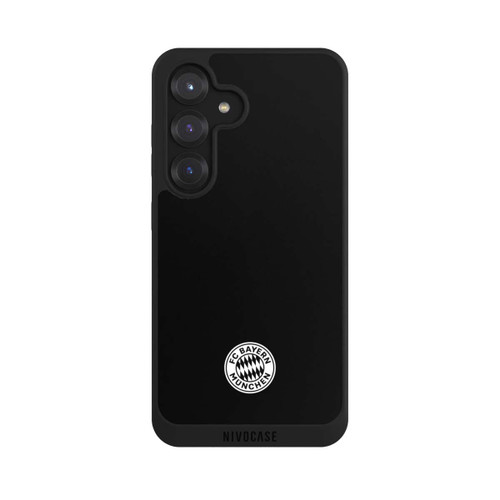 Samsung Galaxy S25 NIVOpure Klassisches FCB Logo Klein - Weiß auf Schwarz