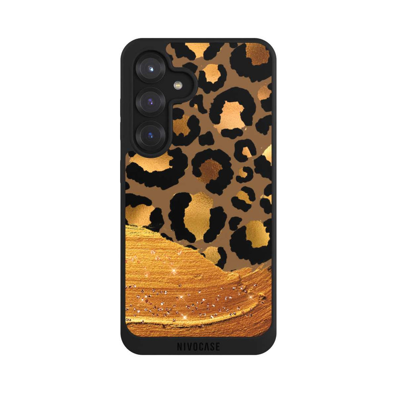 Galaxy S25 NIVOpure Dark Golden Leopard Glitterlook