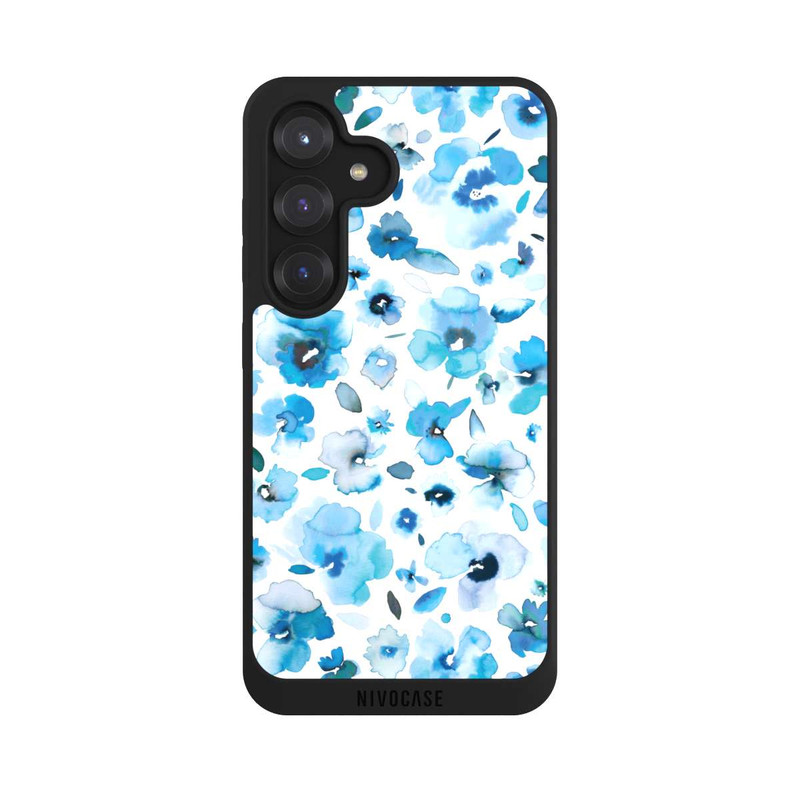 Galaxy S25 NIVOpure Fleurs tropicales bleues