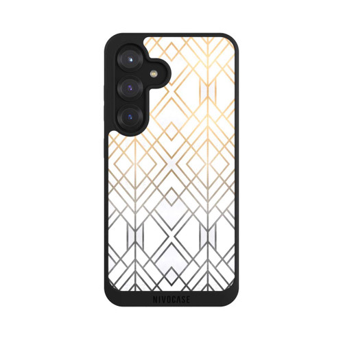 Samsung Galaxy S25 NIVOpure Imprimé Geo Gold doré et gris
