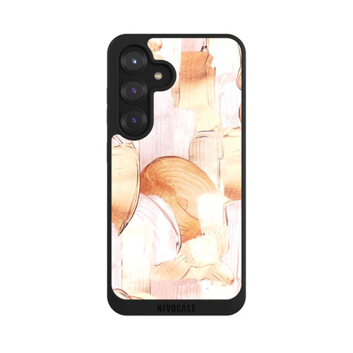 Samsung Galaxy S25 NIVOpure White/Gold Brush Pattern