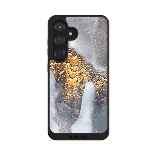 Samsung Galaxy S25 NIVOpure Beton-Gold-Glitzerlook