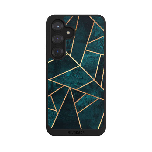 Samsung Galaxy S25 NIVOpure Tief Blaugrün Stein Gold Druck