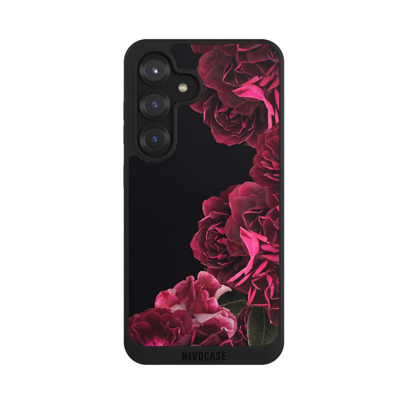 Galaxy S25 NIVOpure Vintage Rosen auf Schwarz
