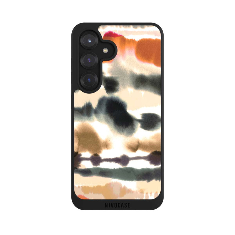 Galaxy S25 NIVOpure Weiche nautische Aquarelllinien Orange