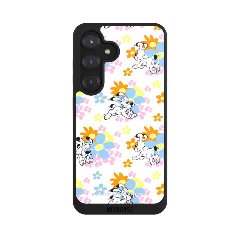 Galaxy S25 NIVOpure Idéfix sur fleurs colorées