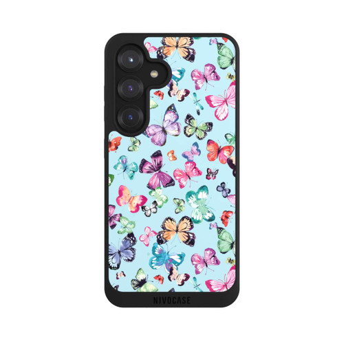 Samsung Galaxy S25 NIVOpure Schmetterlinge rosa orange blau