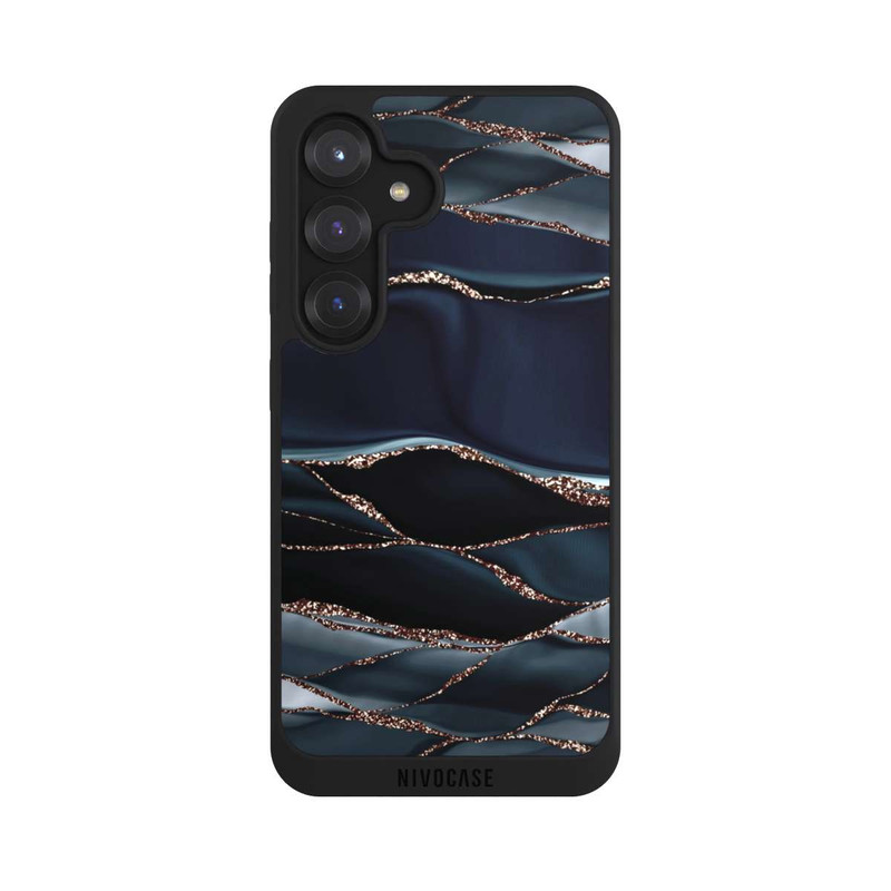 Galaxy S25 NIVOpure Rayures Gris Foncé Look Doré