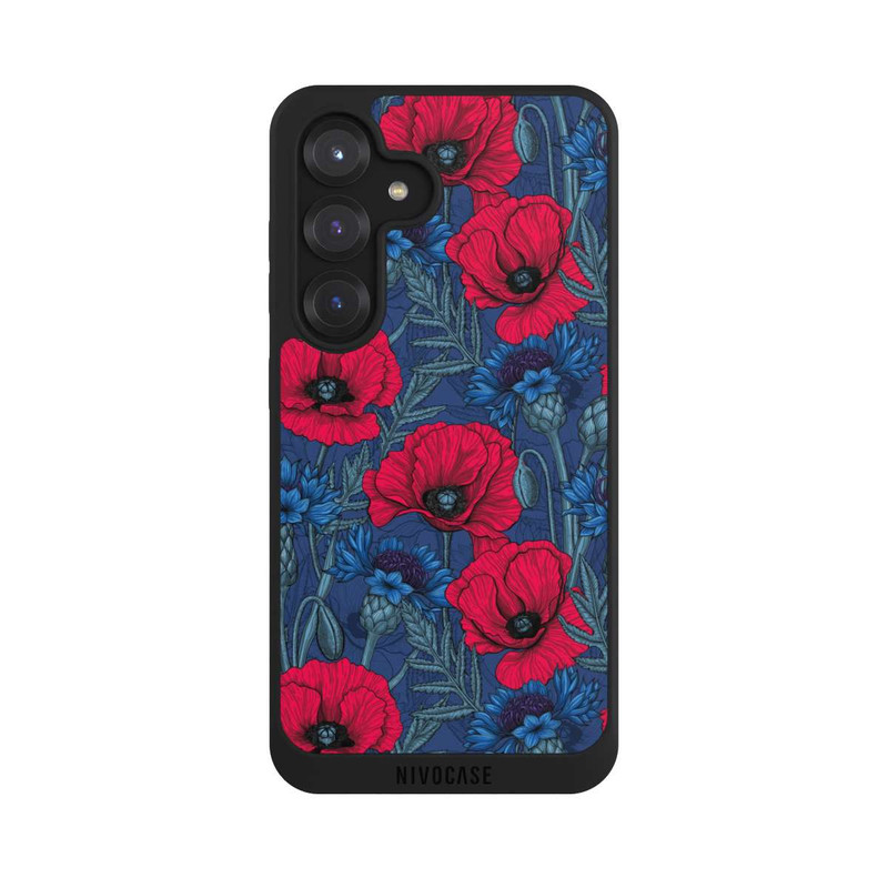 Galaxy S25 NIVOpure Poppies and Cornflowers on Blue
