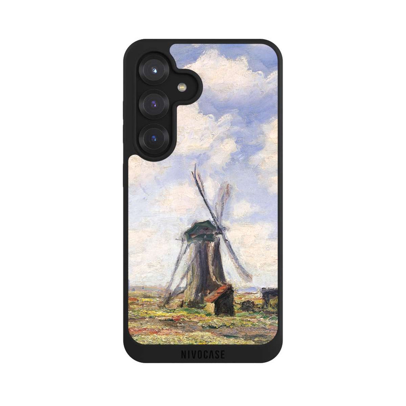 Galaxy S25 NIVOpure Tulpenfelder mit der Rijnsburger Windmühle von Claude Monet