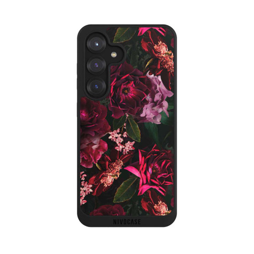 Samsung Galaxy S25 NIVOpure Dark Red and Pink Flowers