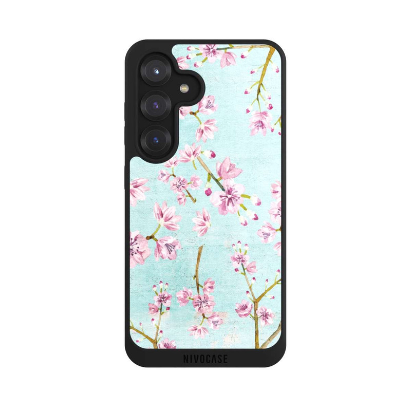 Galaxy S25 NIVOpure Kirschblütenzweigmuster Hellblau