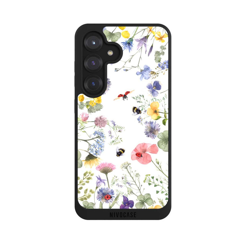 Galaxy S25 NIVOpure Bunte Frühlingsblumen und Bienen