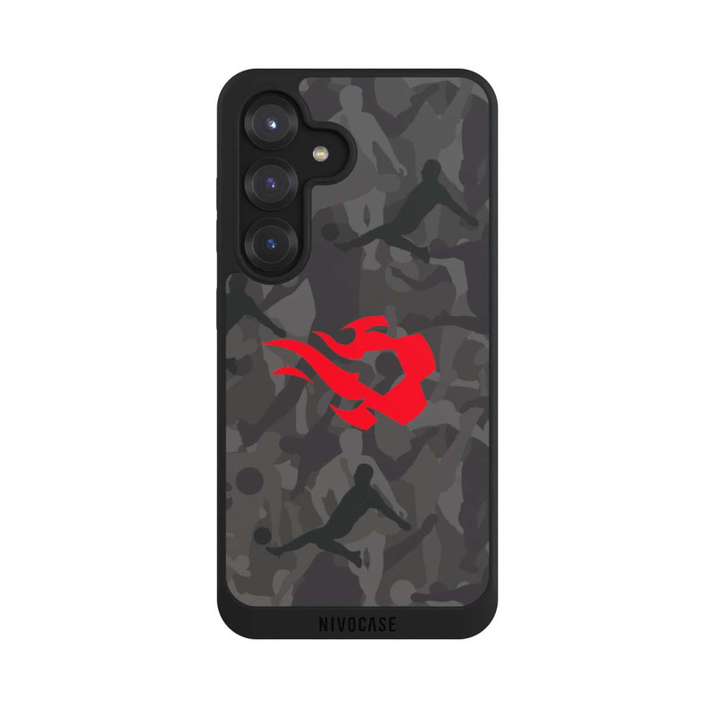 Galaxy S25 NIVOpure Belgian Red Flames Camouflage Grey