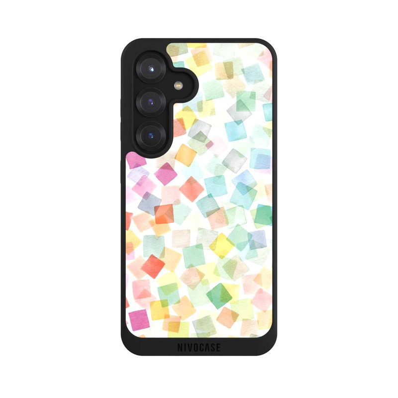 Galaxy S25 NIVOpure Konfetti geometrische Plaids Regenbogen