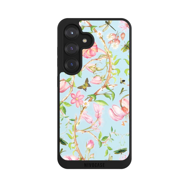 Galaxy S25 NIVOpure Vintage botanische Blumen in blau