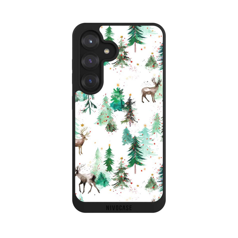Galaxy S25 NIVOpure Hirsche und Winterweihnachtsbäume