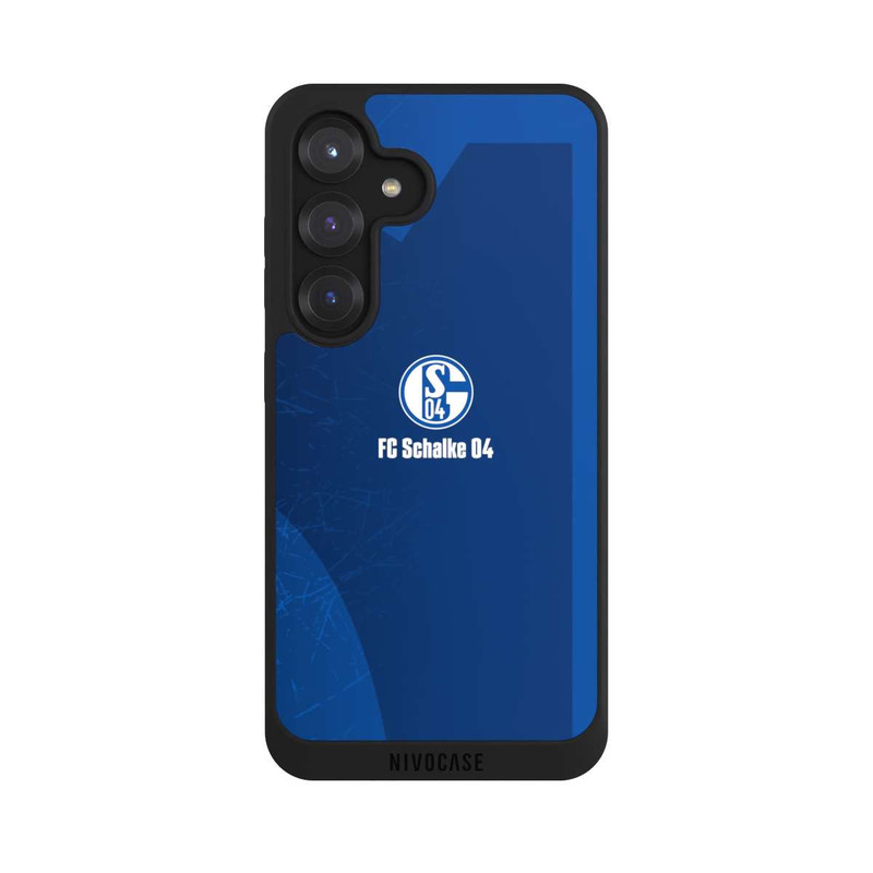 Galaxy S25 NIVOpure Schalke 04 Blauer Hintergrund Mit Logo
