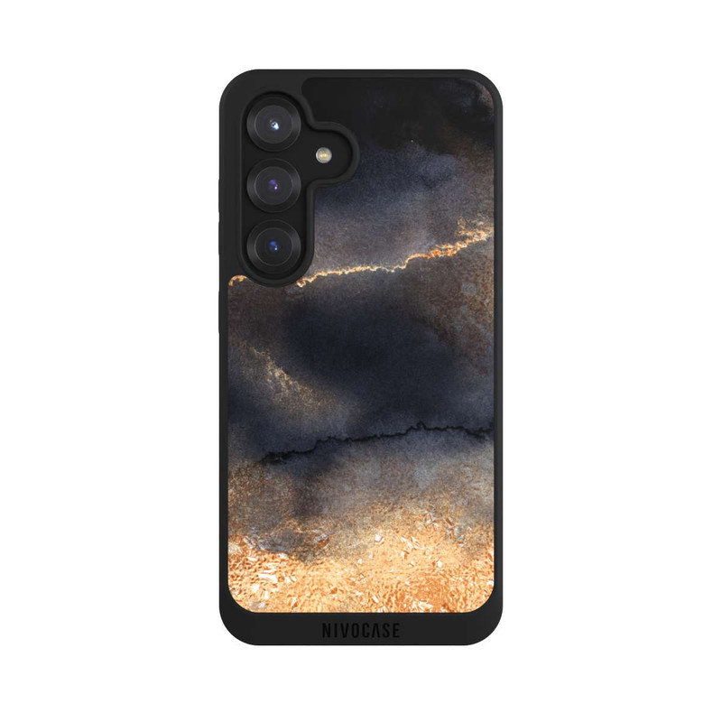Galaxy S25 NIVOpure Schwarzer Marmor Goldstaub Look