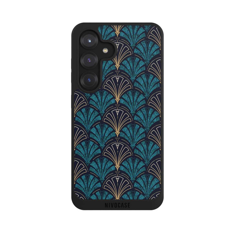 Galaxy S25 NIVOpure Art Deco Aquamarin Gold