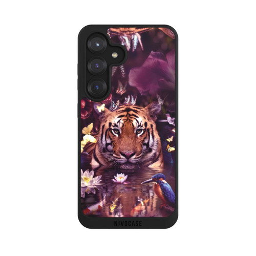 Samsung Galaxy S25 NIVOpure Tiger Blumenrahmen