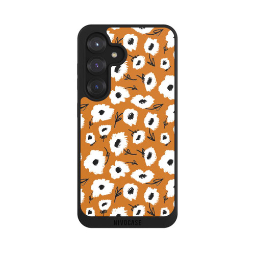 Samsung Galaxy S25 NIVOpure Flower pattern ocker