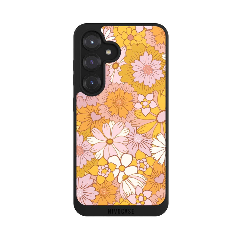 Galaxy S25 NIVOpure Fleurs Rétro Jaunes