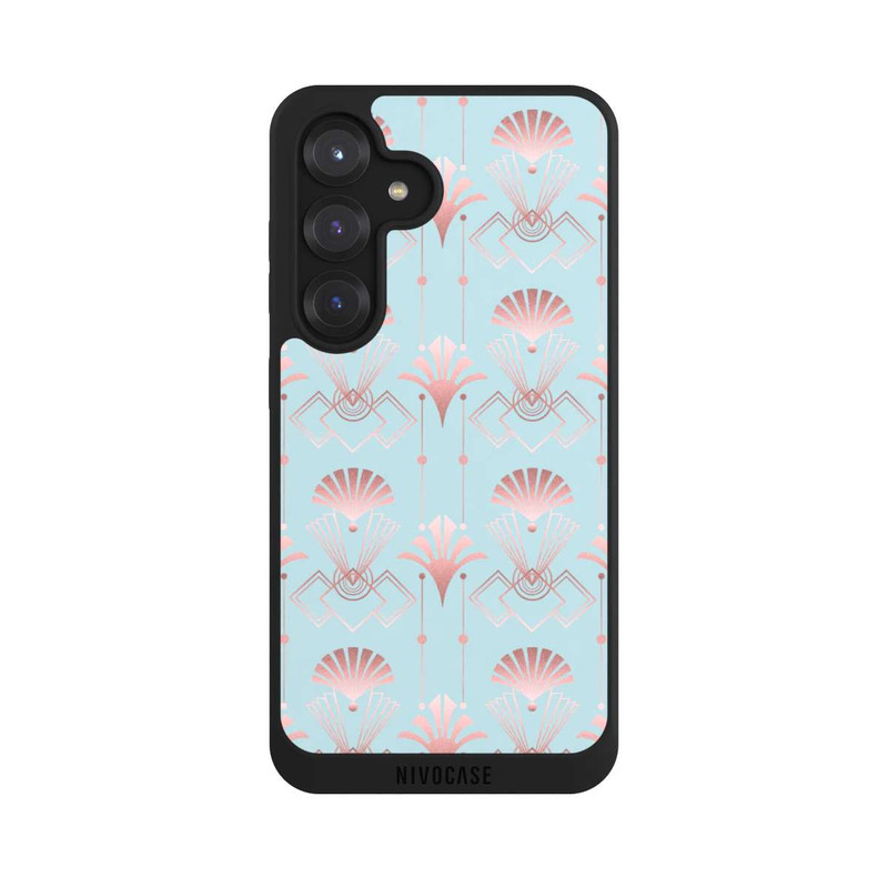 Galaxy S25 NIVOpure Art Deco Rose Gold Elegance Blue