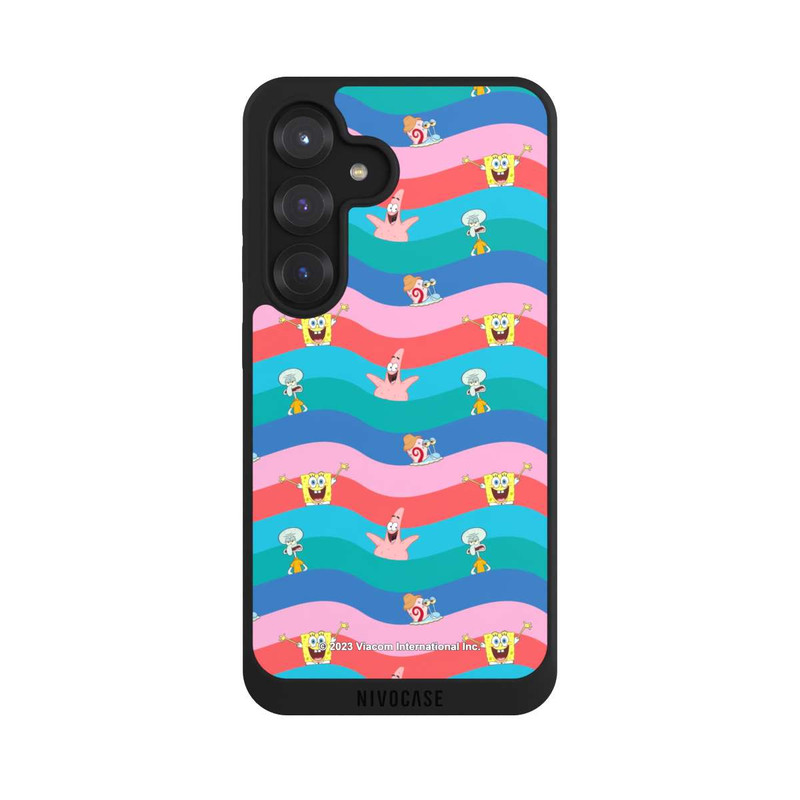 Galaxy S25 NIVOpure Spongebob Freunde Bunte Wellen