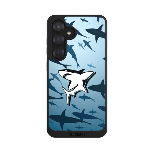 Samsung Galaxy S25 NIVOpure Haie Muster Blau