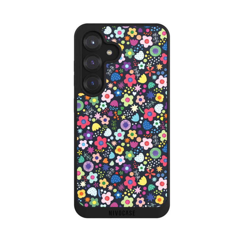 Galaxy S25 NIVOpure Psychedelic Flowers Multi Black