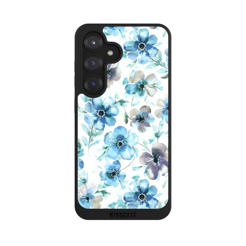 Galaxy S25 NIVOpure Blaues Blumenmuster Trendy