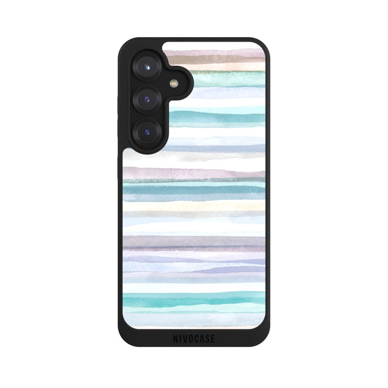Galaxy S25 NIVOpure Pastellfarbene Streifen Blau