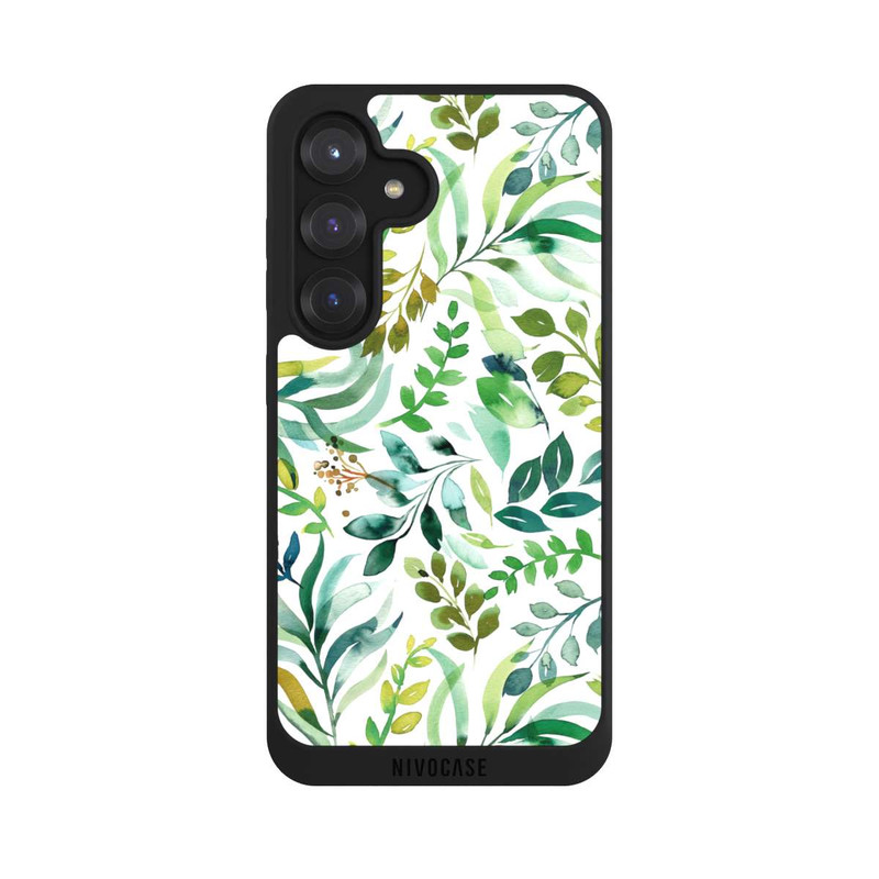 Galaxy S25 NIVOpure Aquarelle Palmes Feuilles Botanique Vert