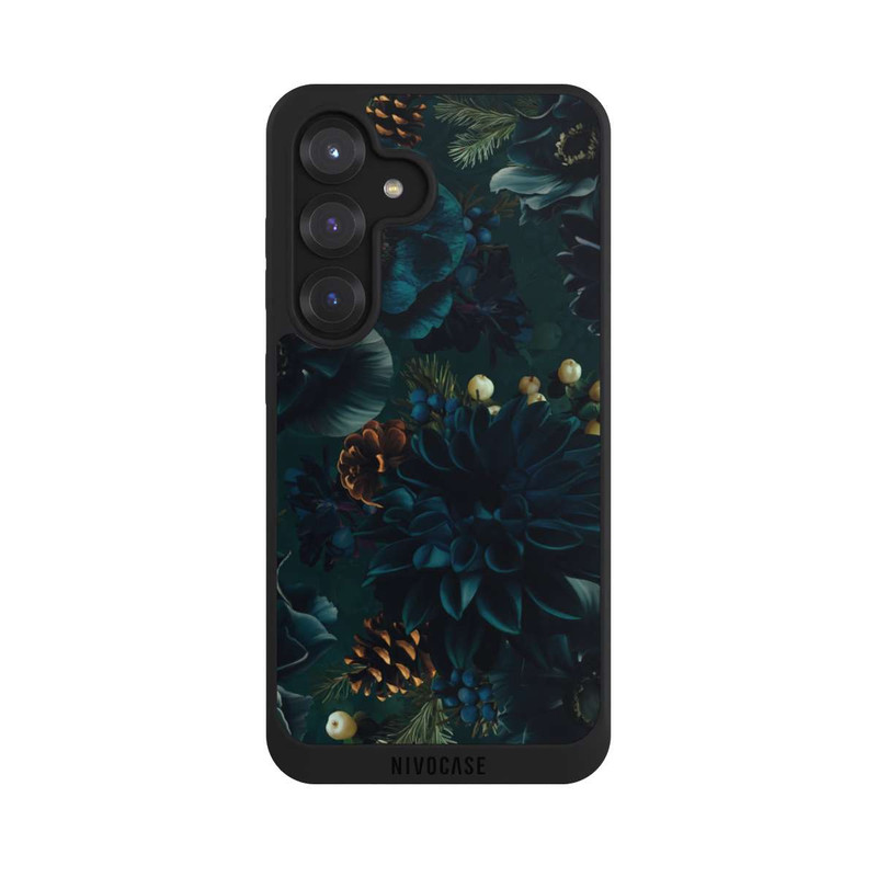 Galaxy S25 NIVOpure Blumenmuster Grün und Blau