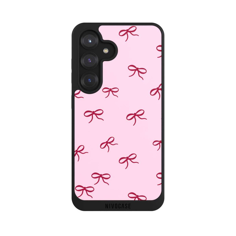 Galaxy S25 NIVOpure Schleifen Muster Rot Pink