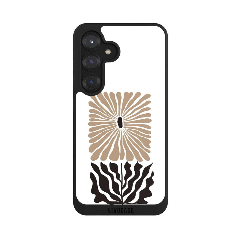 Galaxy S25 NIVOpure Eckige Blume Dunkelbraun