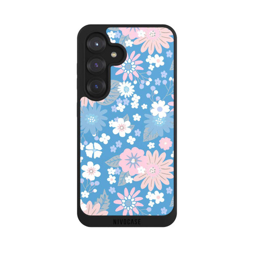 Samsung Galaxy S25 NIVOpure Wildblumen Muster Blau