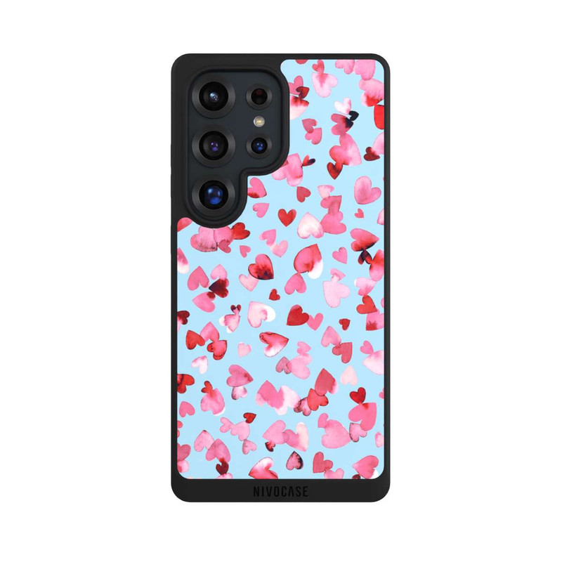 Galaxy S25 Ultra NIVOpure Saint Valentin Amour Coeurs Rose Bleu