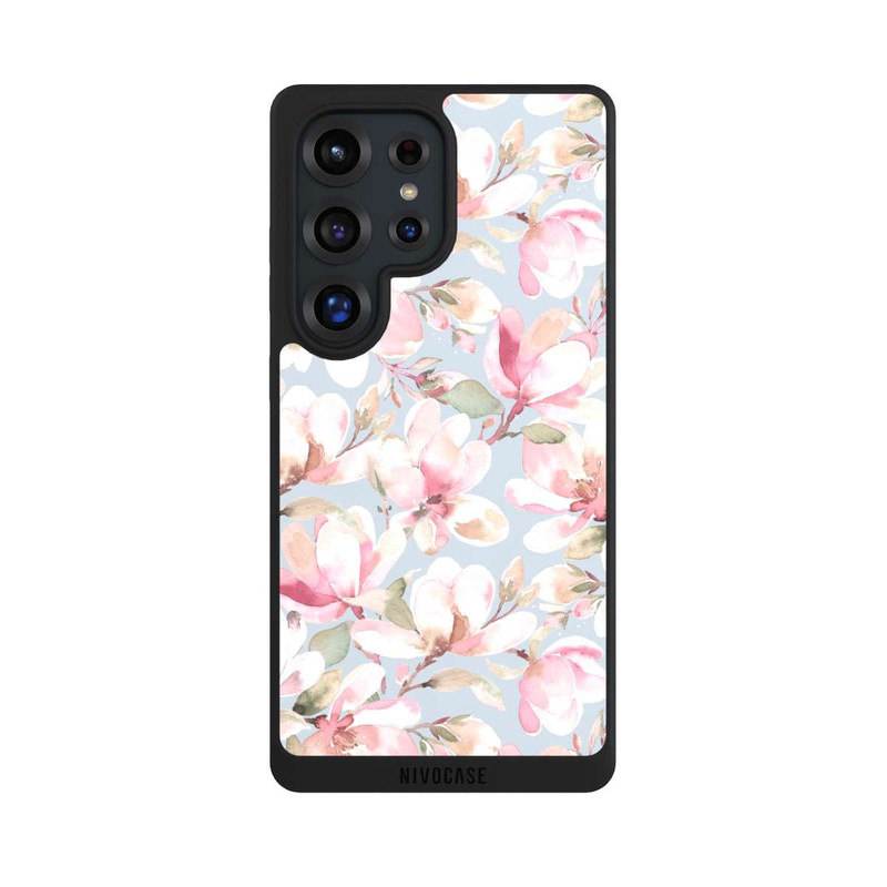 Galaxy S25 Ultra NIVOpure Fleurs de magnolia rose pastel