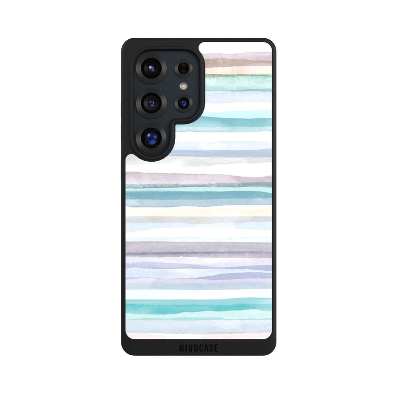 Galaxy S25 Ultra NIVOpure Rayures pastel bleu