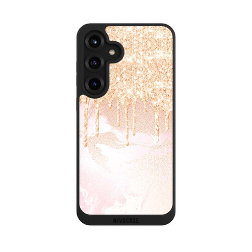 Samsung Galaxy S25+  NIVOpure  Roségoldener Glitzer Tropfen Look
